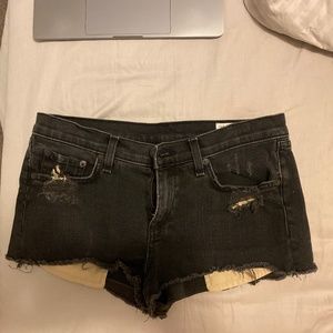 Black Rag and Bone cutoff denim shorts